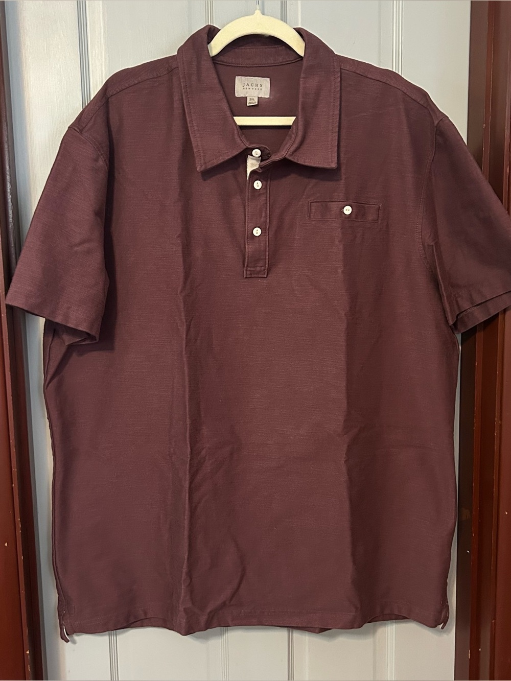 Jachs Men's Maroon Polo with Chest Pocket